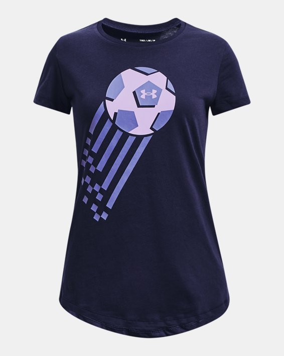 Girls' UA Soccer Logo T-Shirt, Navy, pdpMainDesktop image number 0